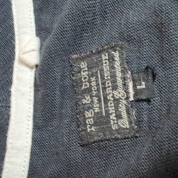 RAG & BONE Standard Issue Long Sleeve Henley Size Large In Charcoal Black - Picture 2 of 9